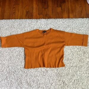 F21 Orange Ribbed Knit Sweater